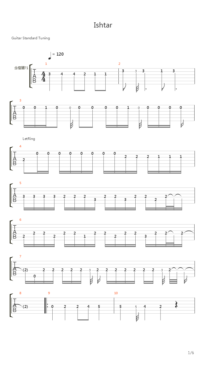 Gothic(哥特王朝) - Ishtar吉他谱