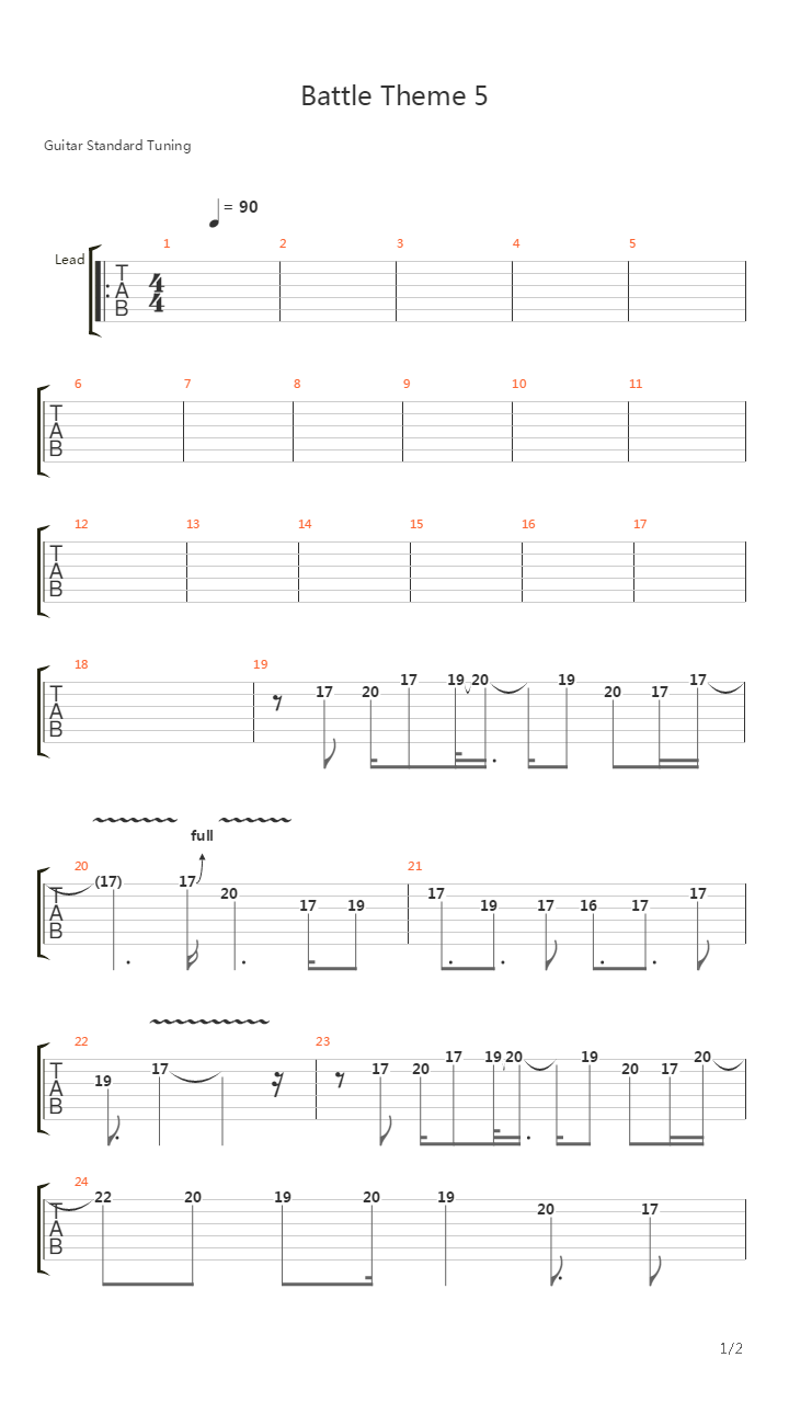 Gunbound(坦克宝贝) - Battle Theme 5吉他谱