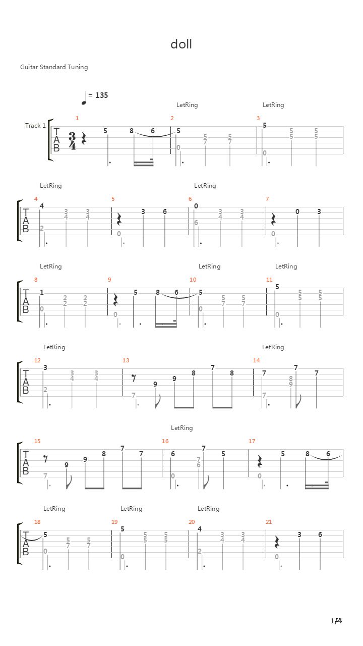 Ib - Doll吉他谱