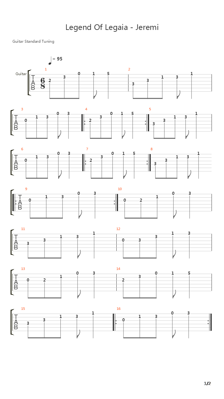 Legend of Legaia(雷盖亚传说) - Jeremi吉他谱