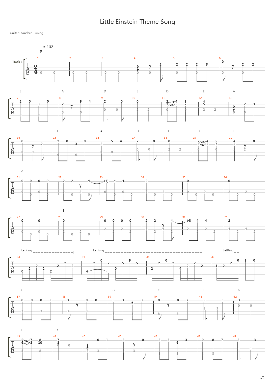 Little Einsteins Theme吉他谱
