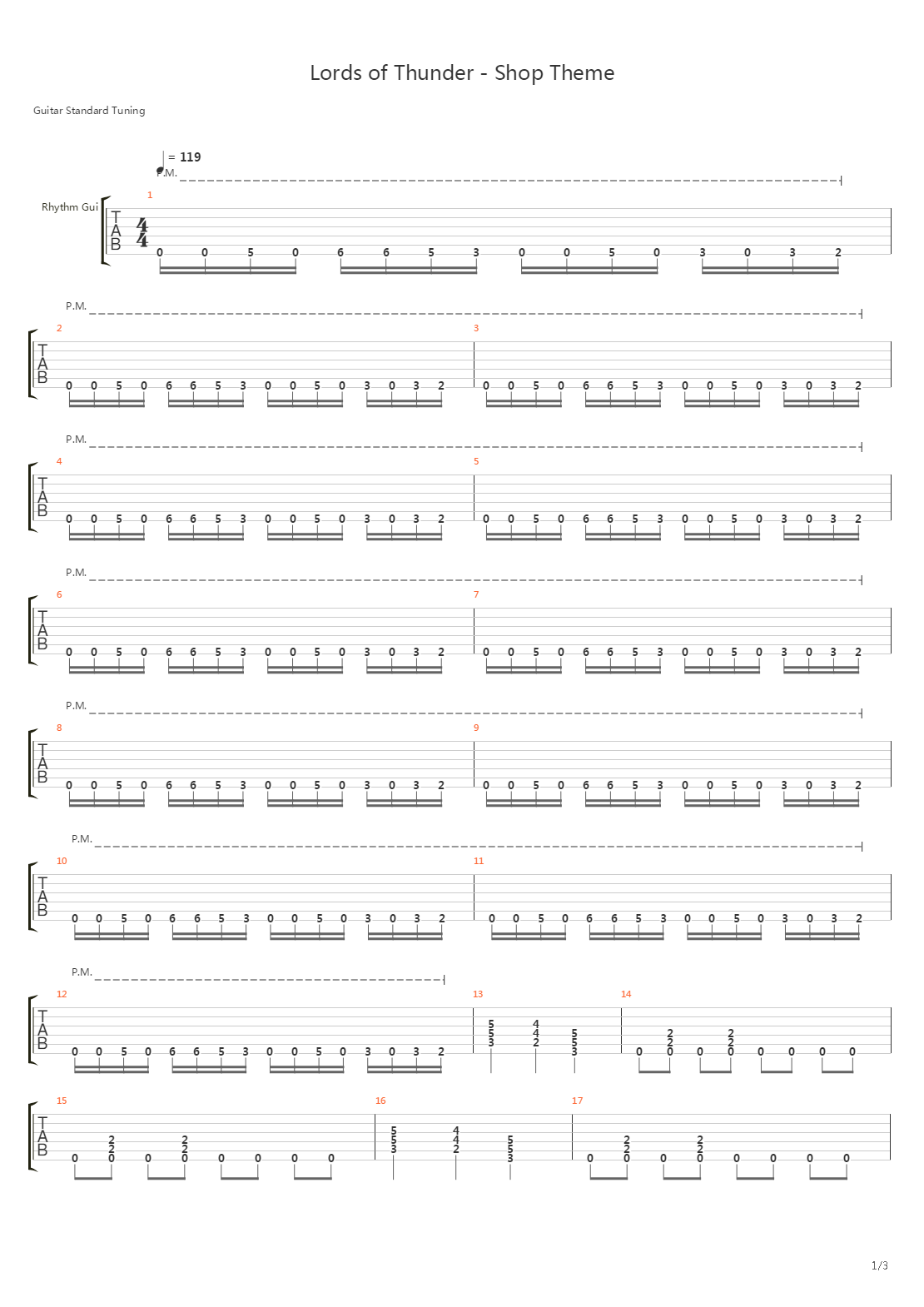 Lords of Thunder - Shop Theme吉他谱