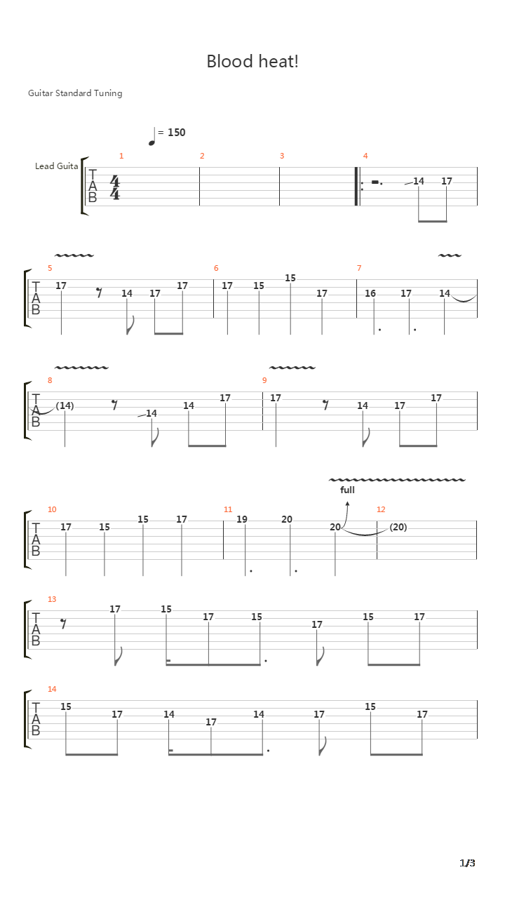 Melty Blood(月姬格斗) - Blood heat!吉他谱