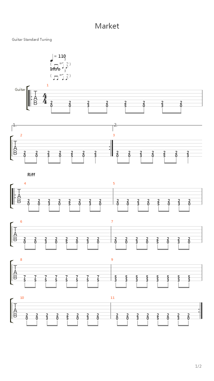 Metro 2033(地铁2033) - Market吉他谱
