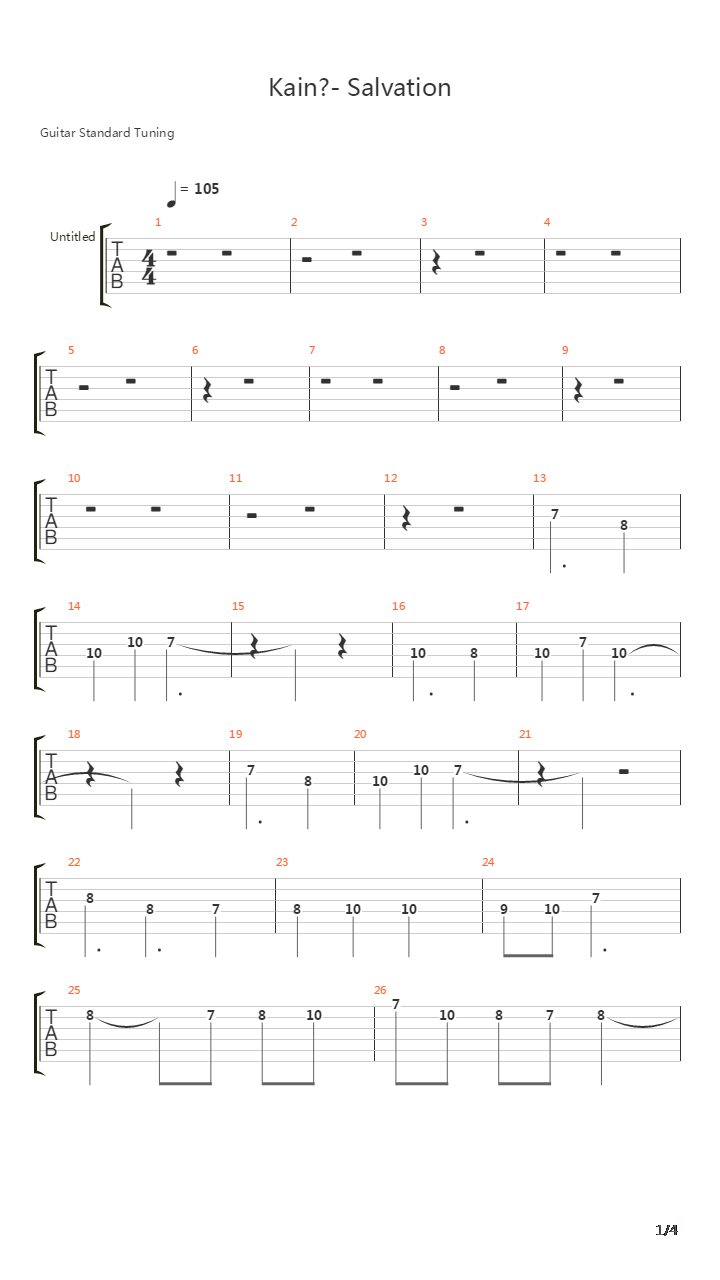 Nier - Kaine - Salvation吉他谱