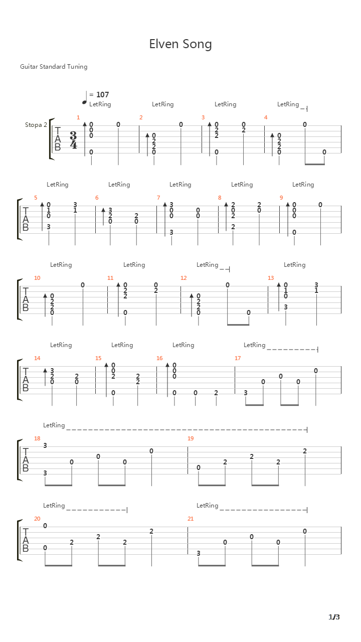 Record of Lodoss War(罗德斯岛战记) - Travelling Elf吉他谱