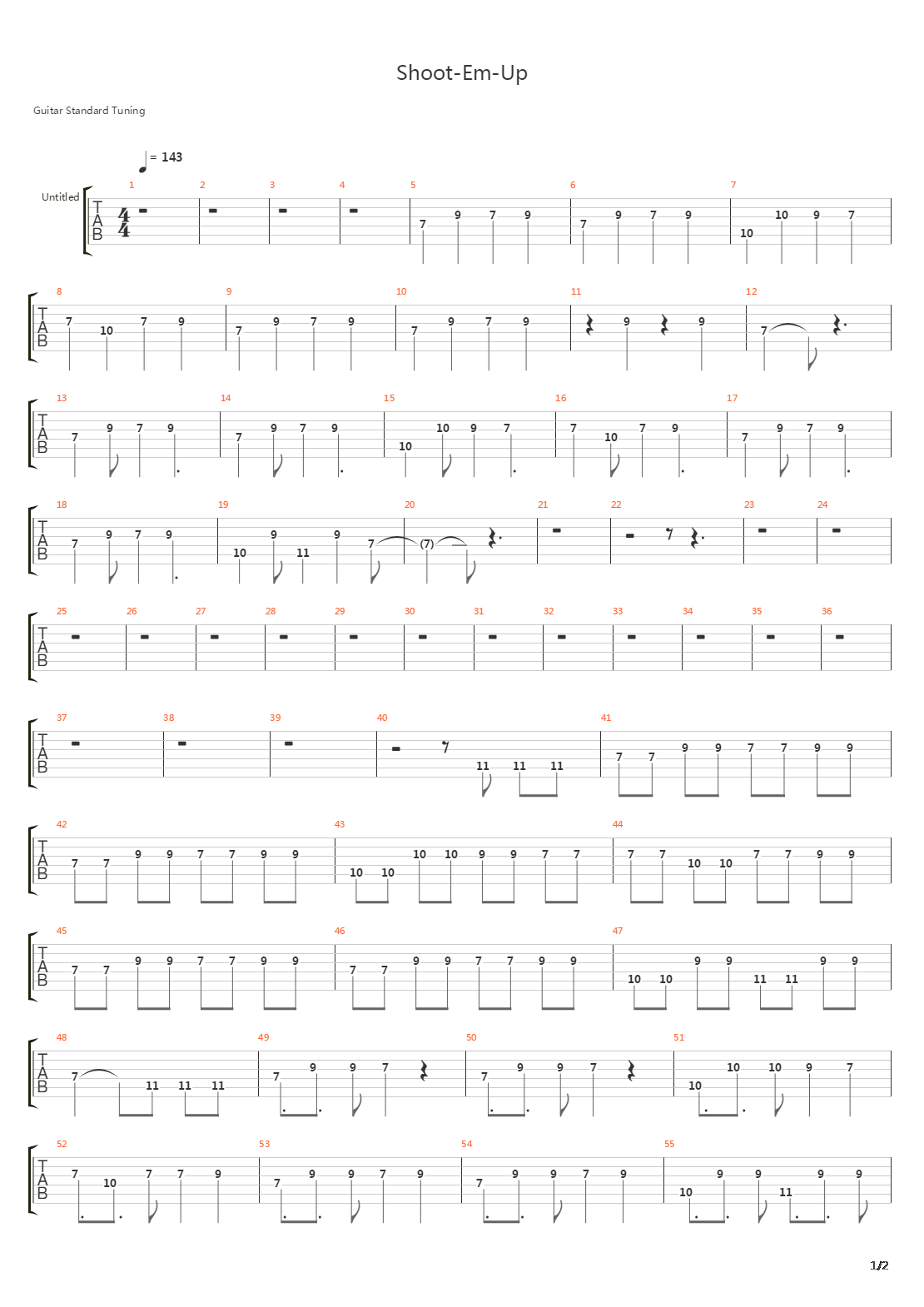 Rhythm Heaven(节奏天国) - Shoot-Em-Up吉他谱
