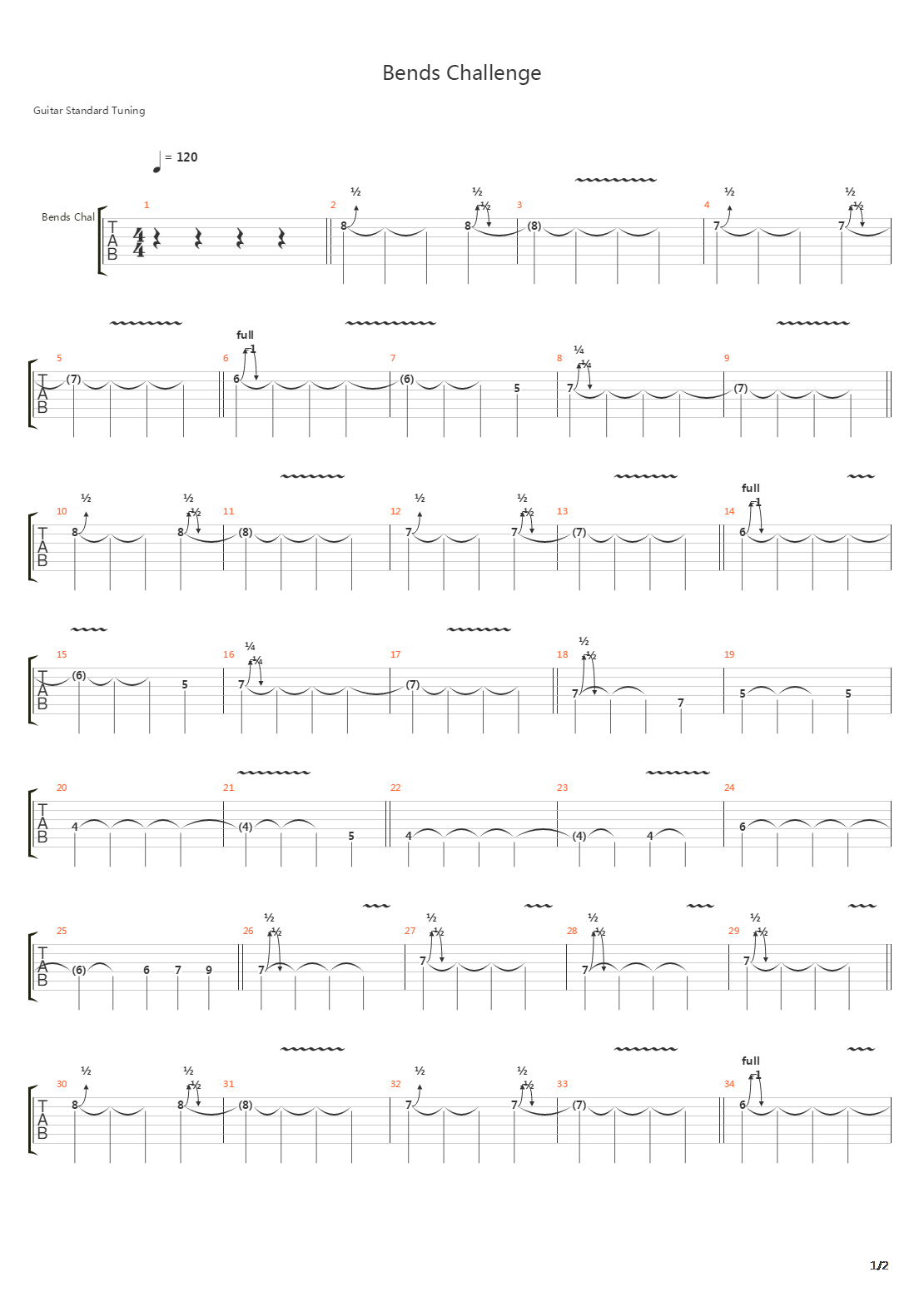 Rocksmith(摇滚史密斯) - Bends Challenge吉他谱