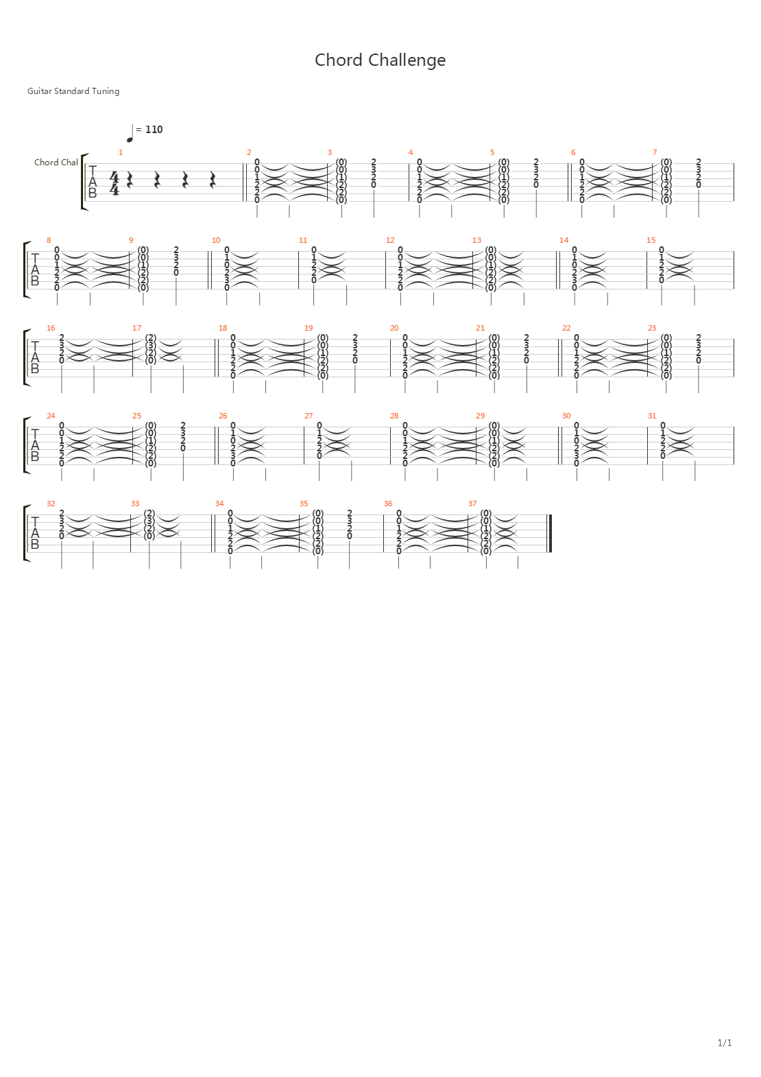 Rocksmith(摇滚史密斯) - Chord Challenge吉他谱