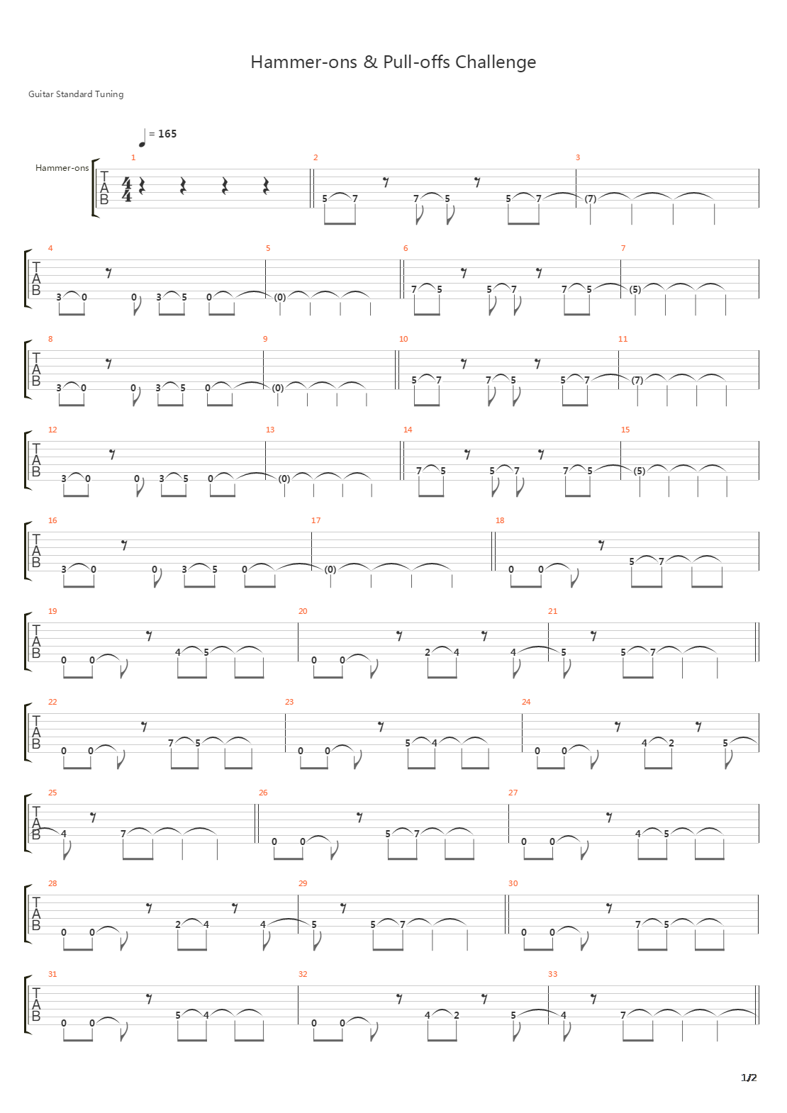 Rocksmith(摇滚史密斯) - Hammer-ons Pull-offs Challenge吉他谱
