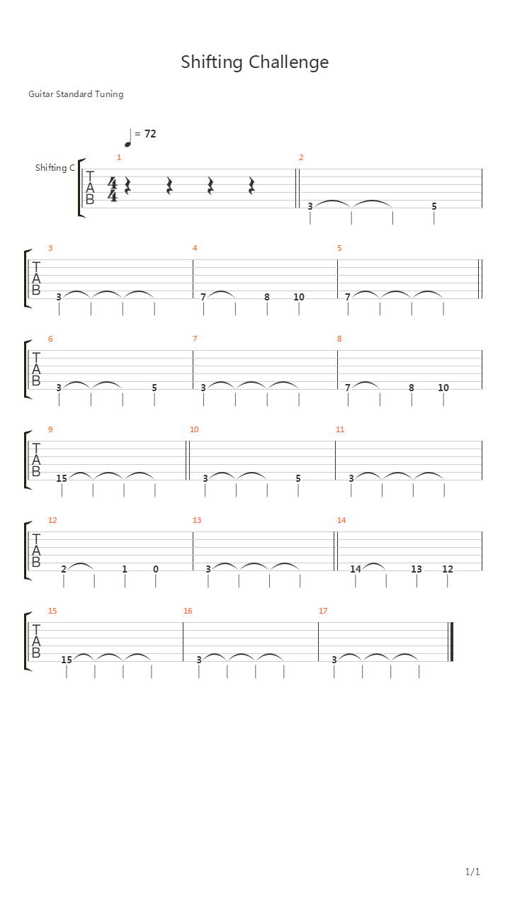 Rocksmith(摇滚史密斯) - Shifting Challenge吉他谱