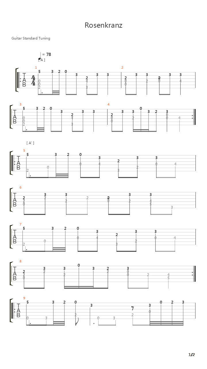 SaGa(浪漫沙加) - Rosenkranz吉他谱