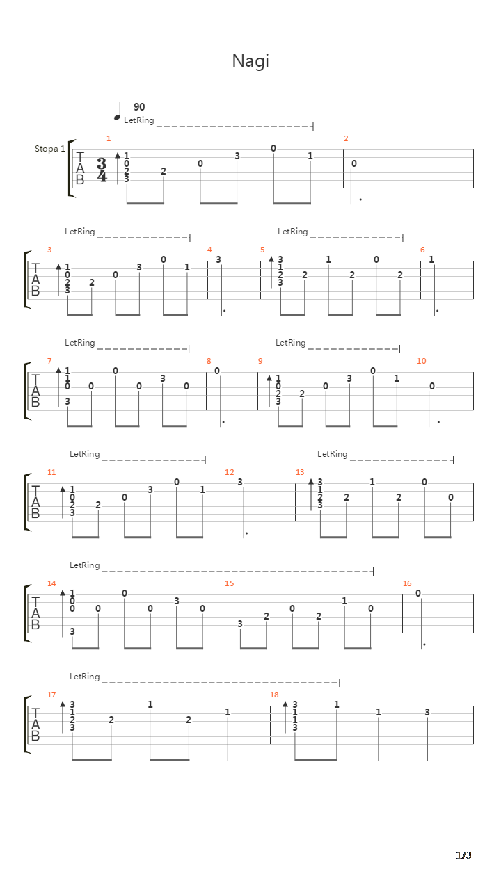 Sola - Nagi吉他谱