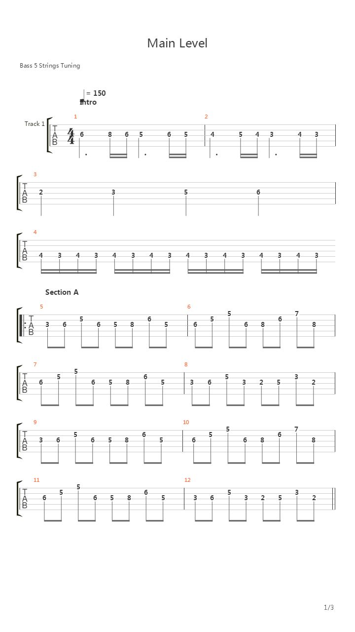 Solomon's Key(所罗门的钥匙) - Main Level吉他谱