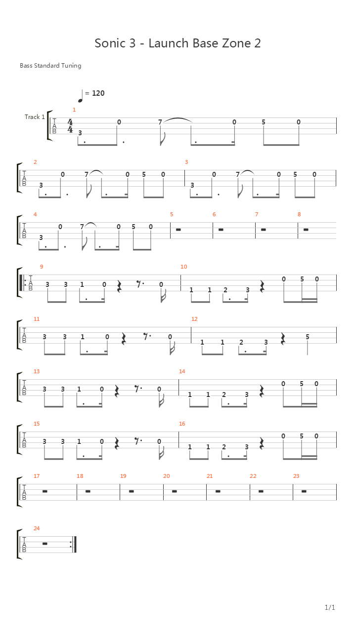 Sonic the Hedgehog(刺猬索尼克) - Launch Base Zone 2吉他谱