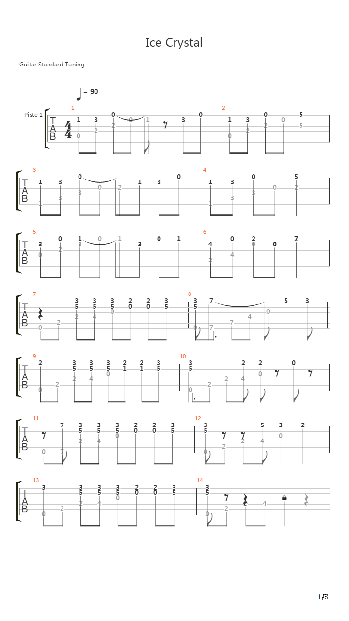 Star Ocean(星之海洋) - Ice Crystal吉他谱