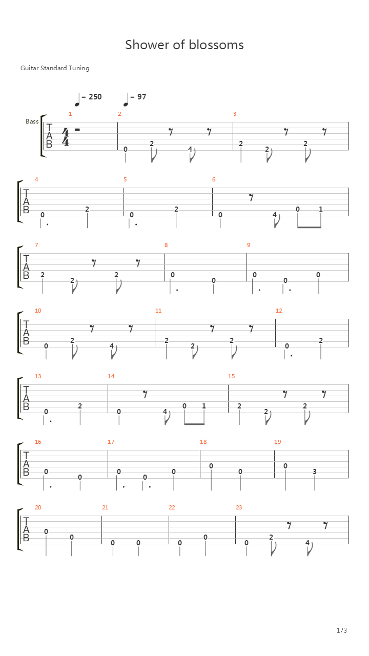 Star Ocean(星之海洋) - Shower of Blossoms吉他谱
