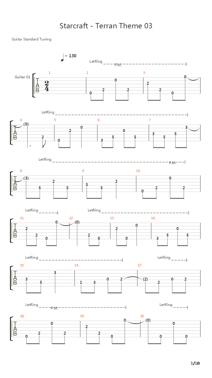Starcraft(星际争霸) - Terran Theme 3吉他谱