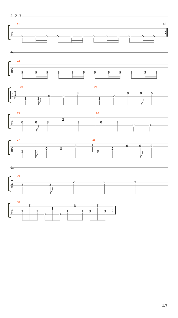 Sunset Riders(落日骑士) - Stage 1吉他谱