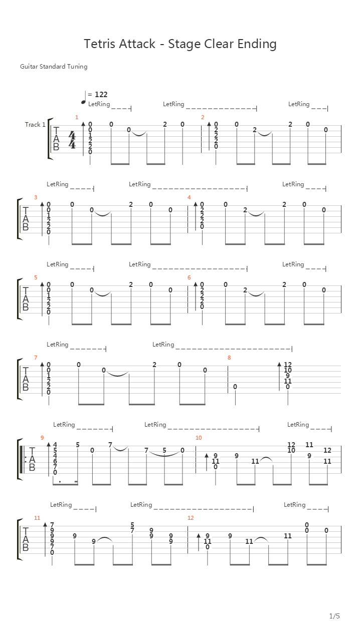 Tetris (俄罗斯方块) - Stage Clear Mode Ending吉他谱