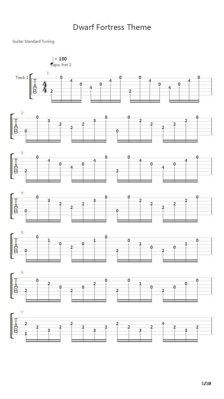 The Dwarf Fortress(矮人要塞)吉他谱