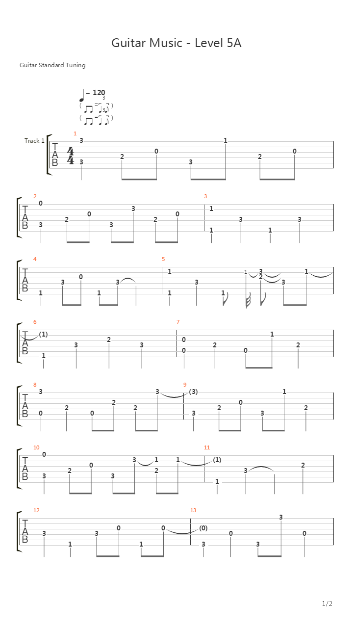 The Sims(模拟人生) - Guitar Level 5A吉他谱