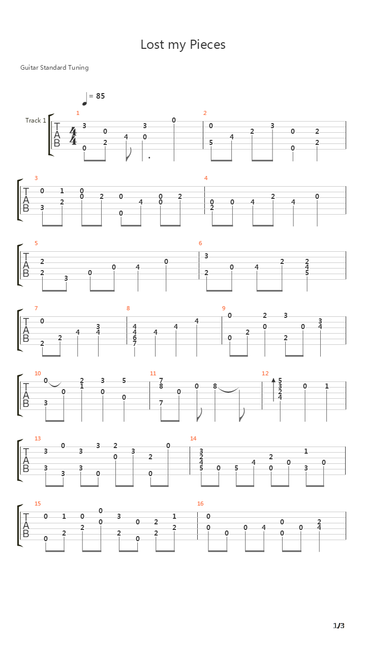 Toradora(龙与虎) - Lost My Pieces吉他谱