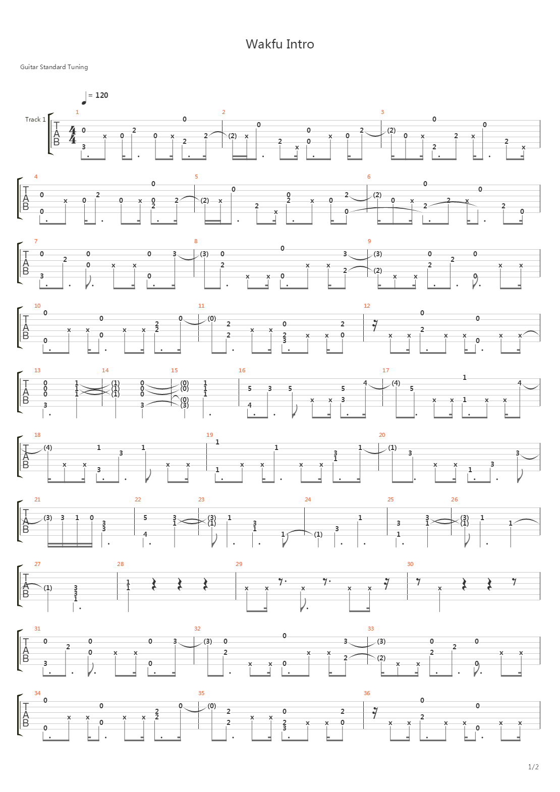 Wakfu - Introduction吉他谱