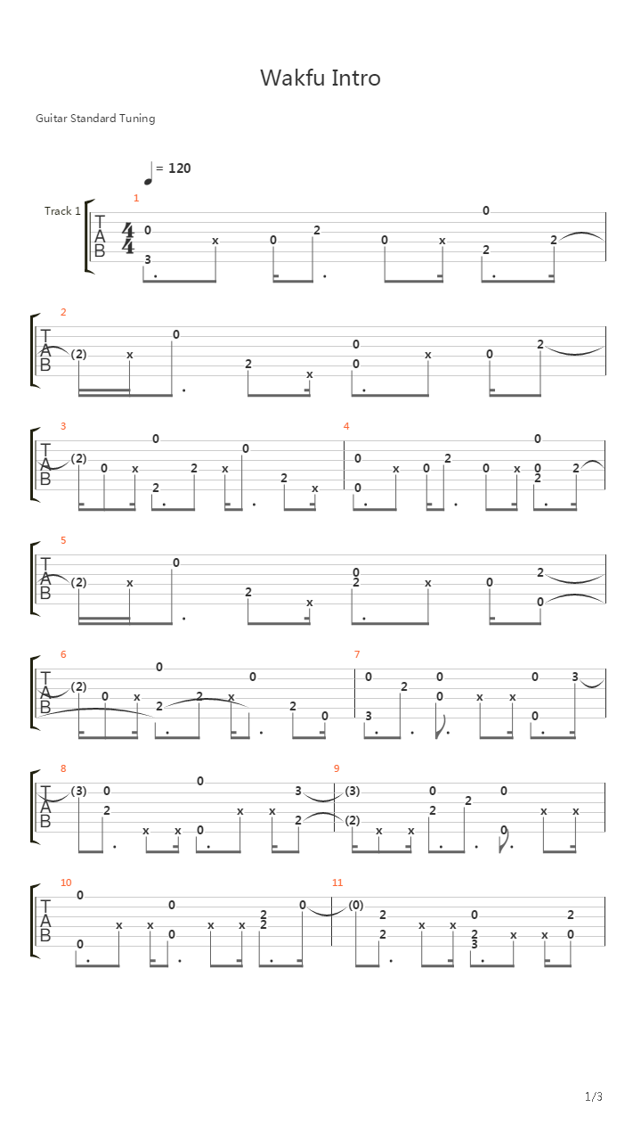 Wakfu - Introduction吉他谱