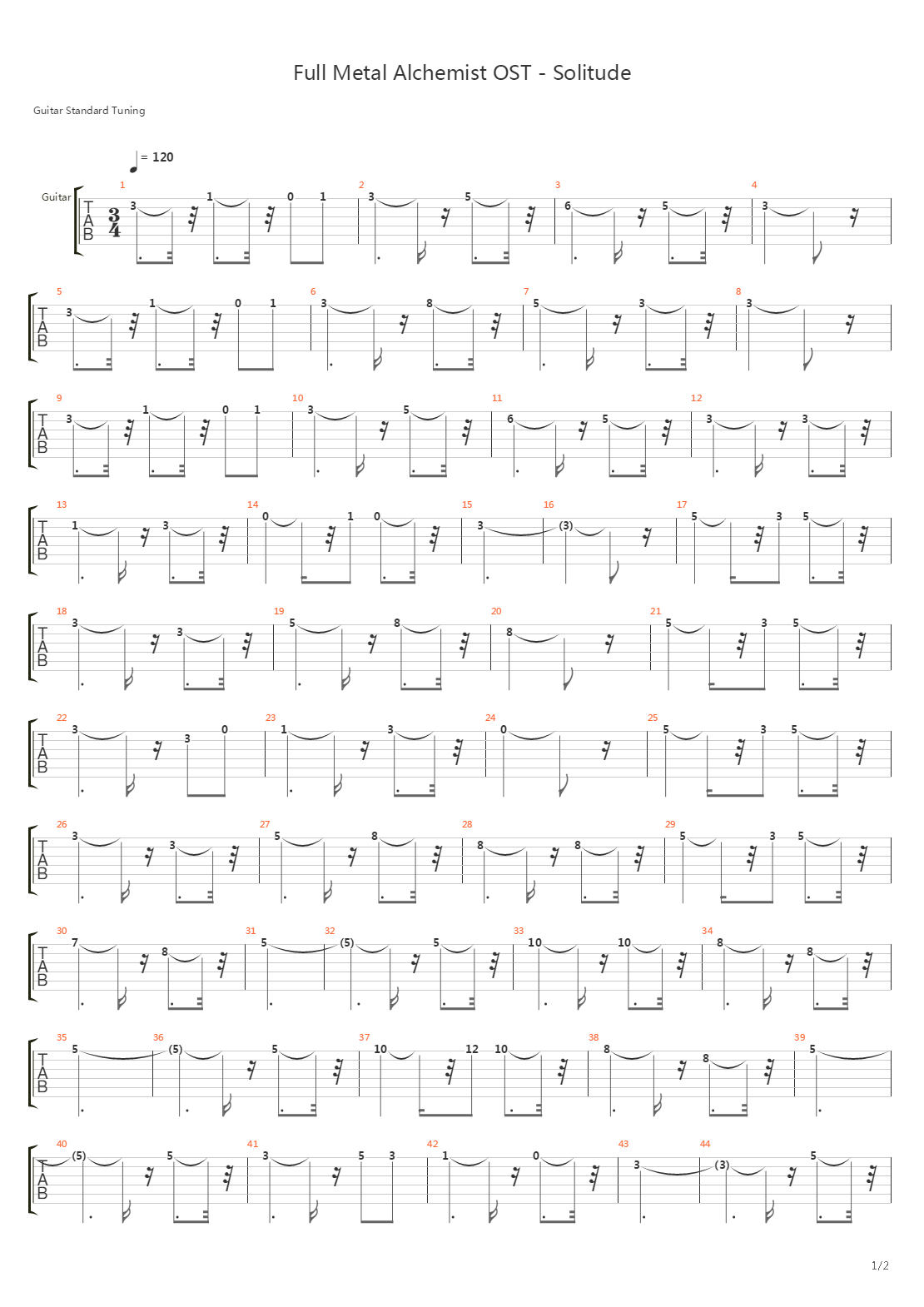 Again-《钢之炼金术师 FULLMETAL ALCHEMIST》OP1-EOP教学曲双手简谱预览3-钢琴谱文件（五线谱、双手简谱、数字谱、Midi、PDF）免费下载