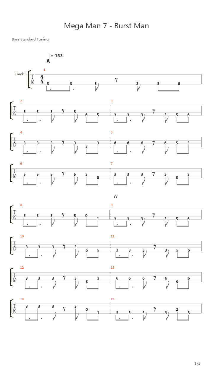 Mega Man(洛克人) - Burst Man吉他谱