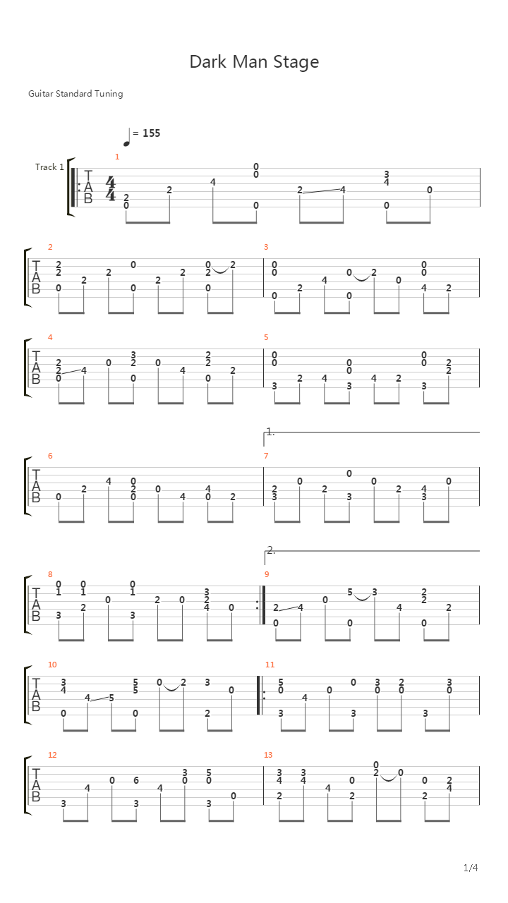 Mega Man(洛克人) - Dark Man's (Stage)吉他谱