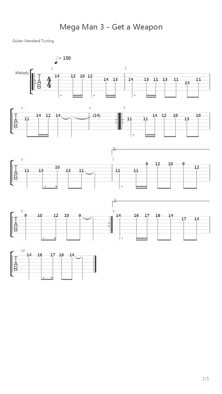 Mega Man(洛克人) - Get a Weapon吉他谱