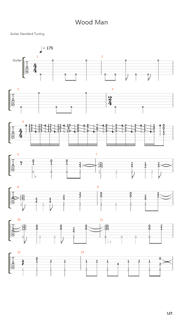 Mega Man(洛克人) - Wood Man吉他谱