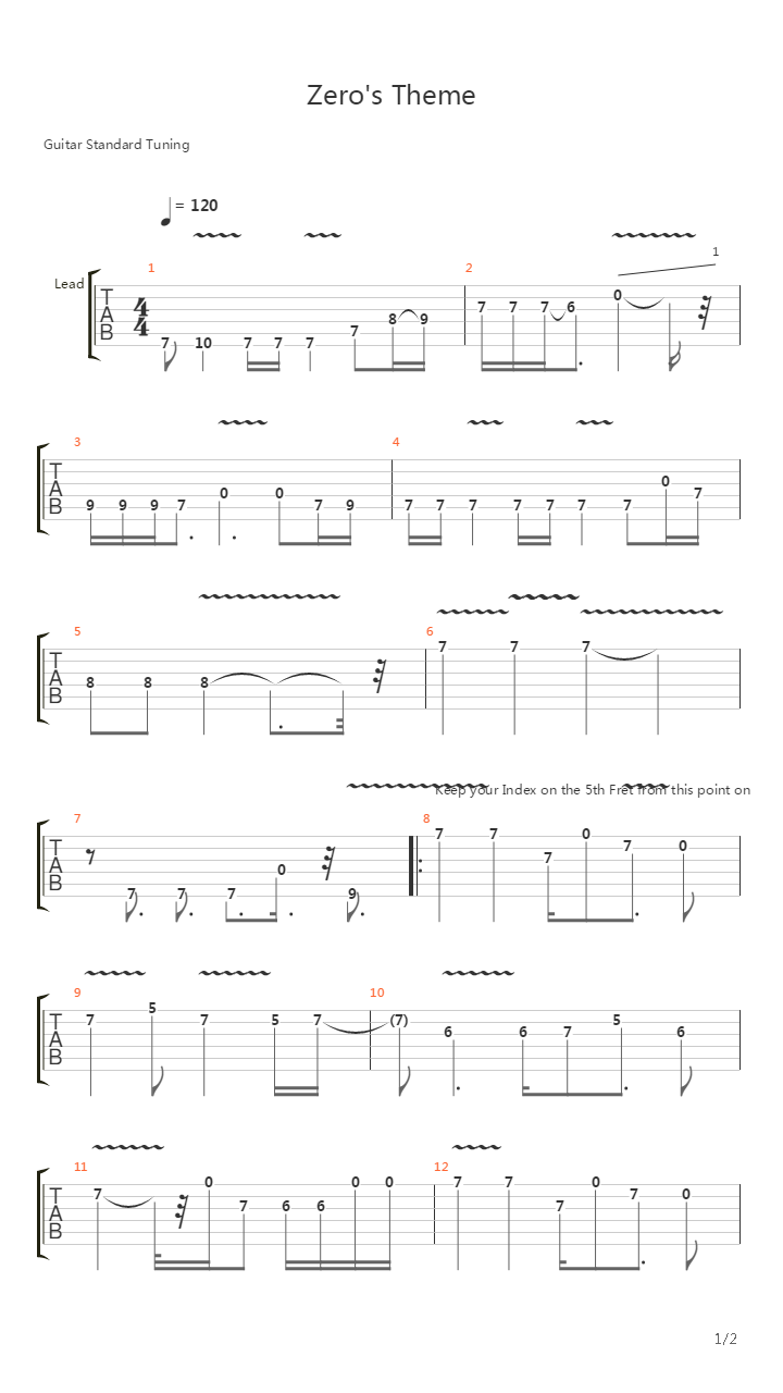 洛克人 X3 - Zeros Theme吉他谱
