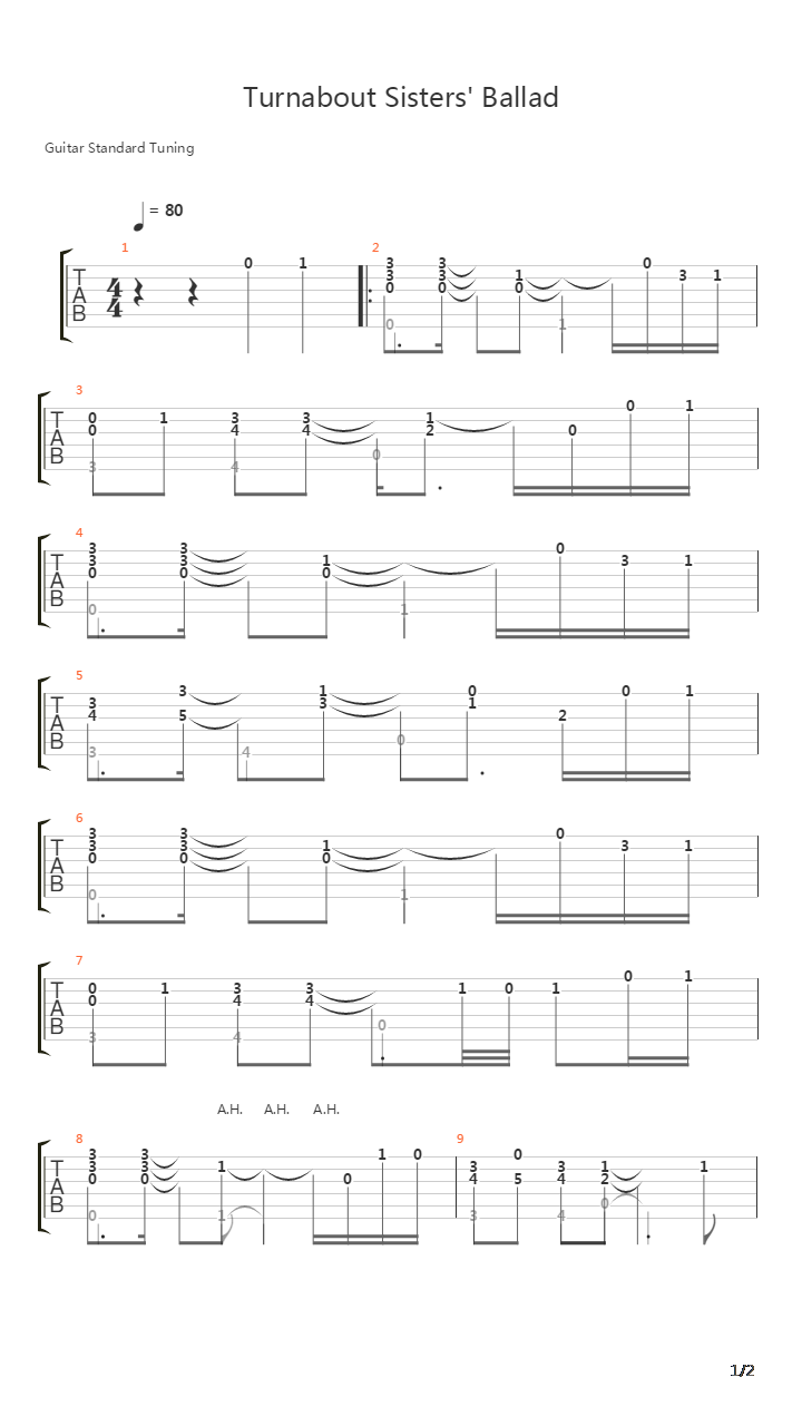 逆转裁判 - Turnabout Sisters' Ballad吉他谱