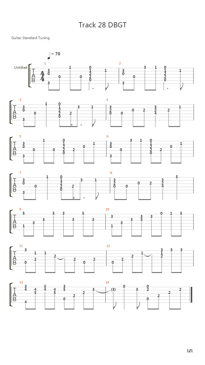 七龙珠 - Track 28吉他谱