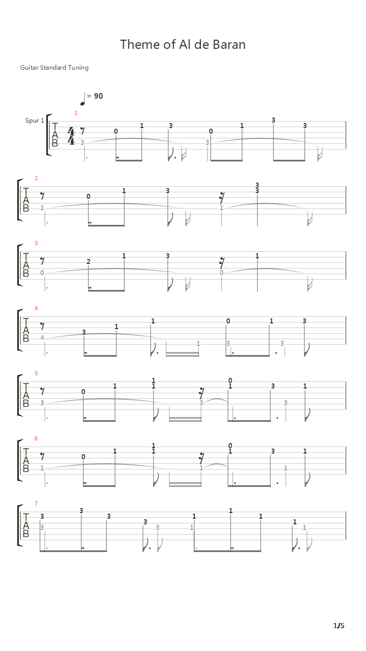 仙境传说 - Theme of Al de Baran(艾尔帕兰)吉他谱