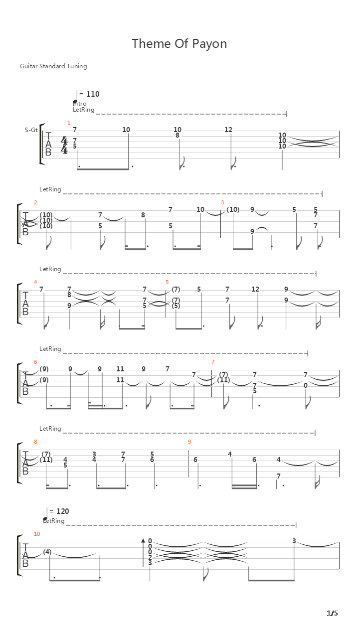 仙境传说 - Theme of Payon(斐扬)吉他谱