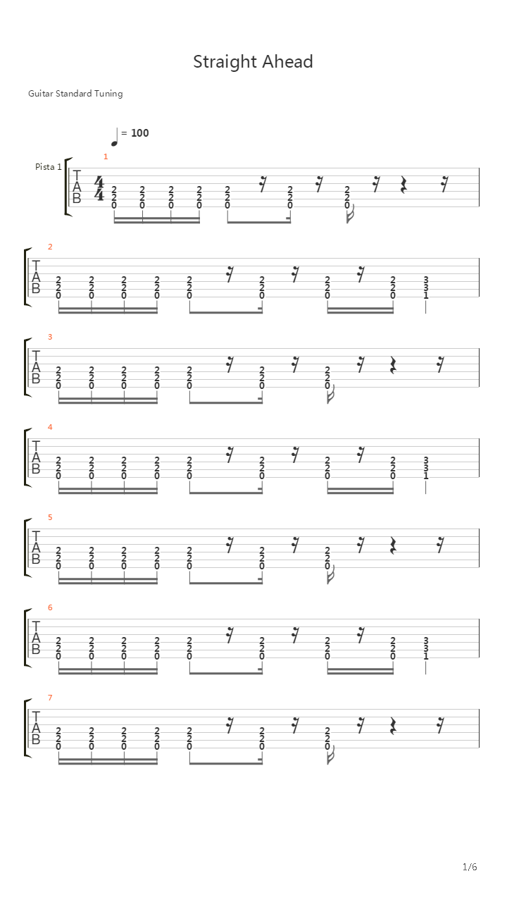 真三国无双 4 - Straight Ahead吉他谱