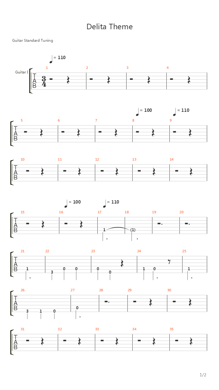 最终幻想 - Delita's Theme吉他谱