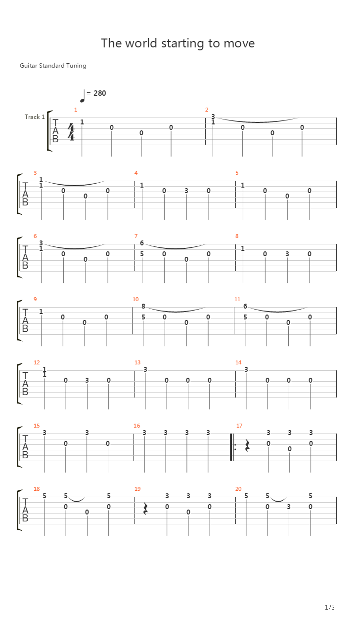 最终幻想 - The World Starting To Move吉他谱