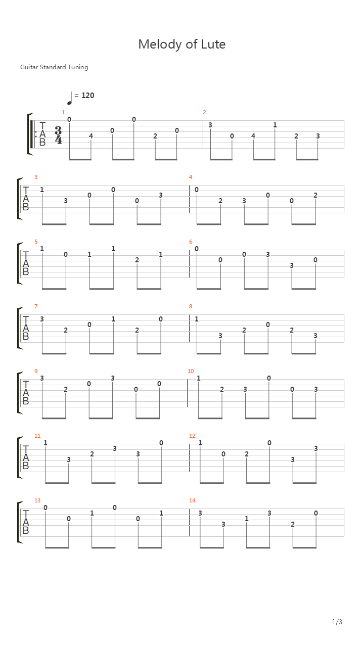 最终幻想4 - Melody of Lute吉他谱