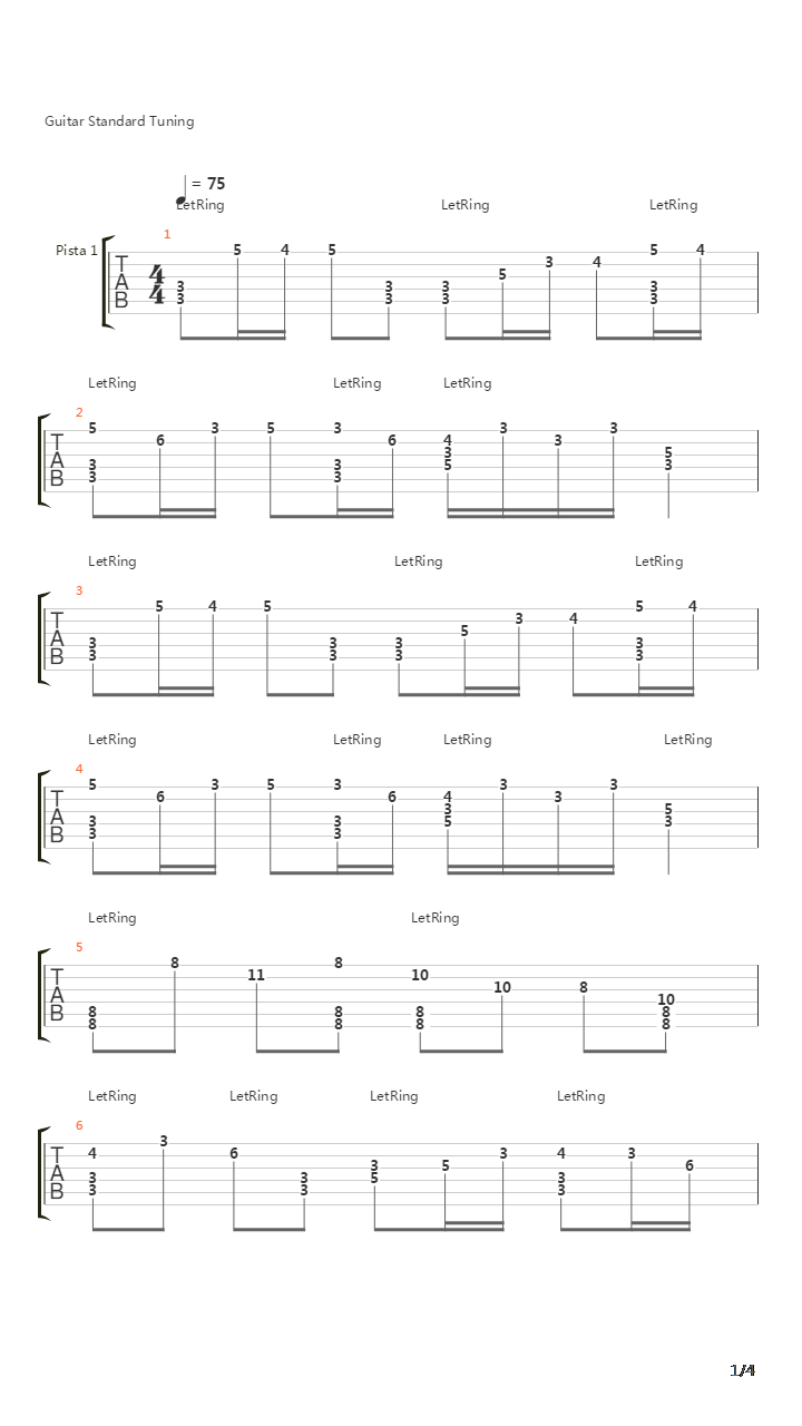 最终幻想7 - Barrett's Theme(パレットのテ-マ)吉他谱