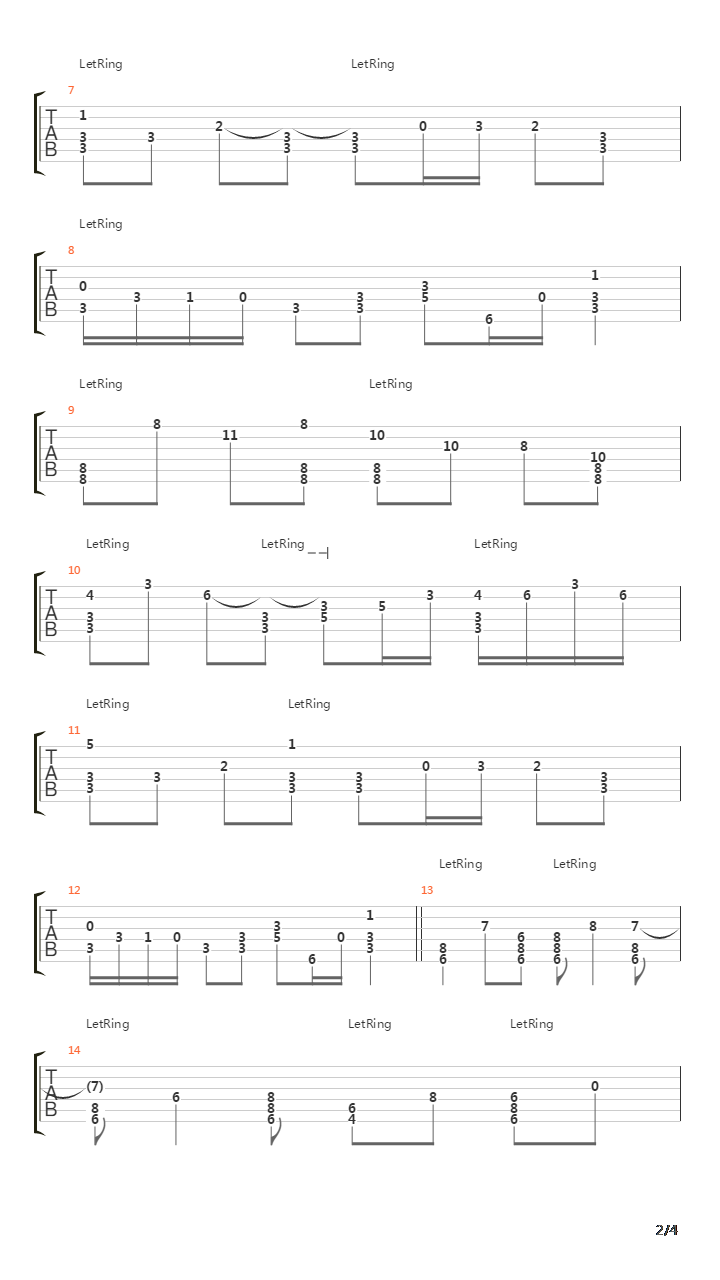 最终幻想7 - Barrett's Theme(パレットのテ-マ)吉他谱