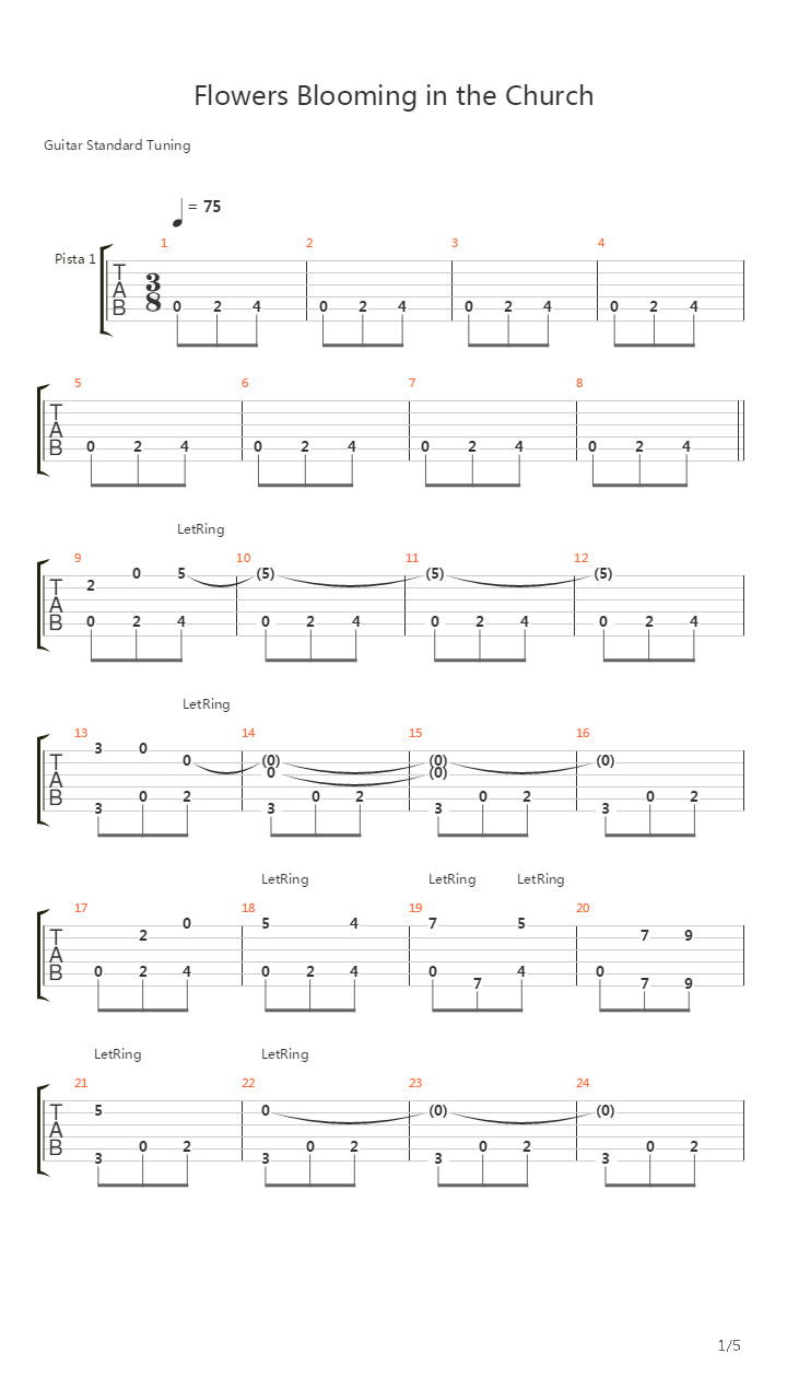 最终幻想7 - Flowers Blooming In The Church(教会に咲く花)吉他谱
