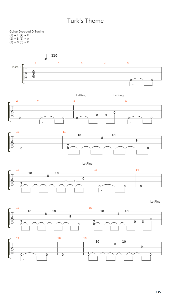 最终幻想7 - Turk's Theme(タ-クスのテ-マ)吉他谱