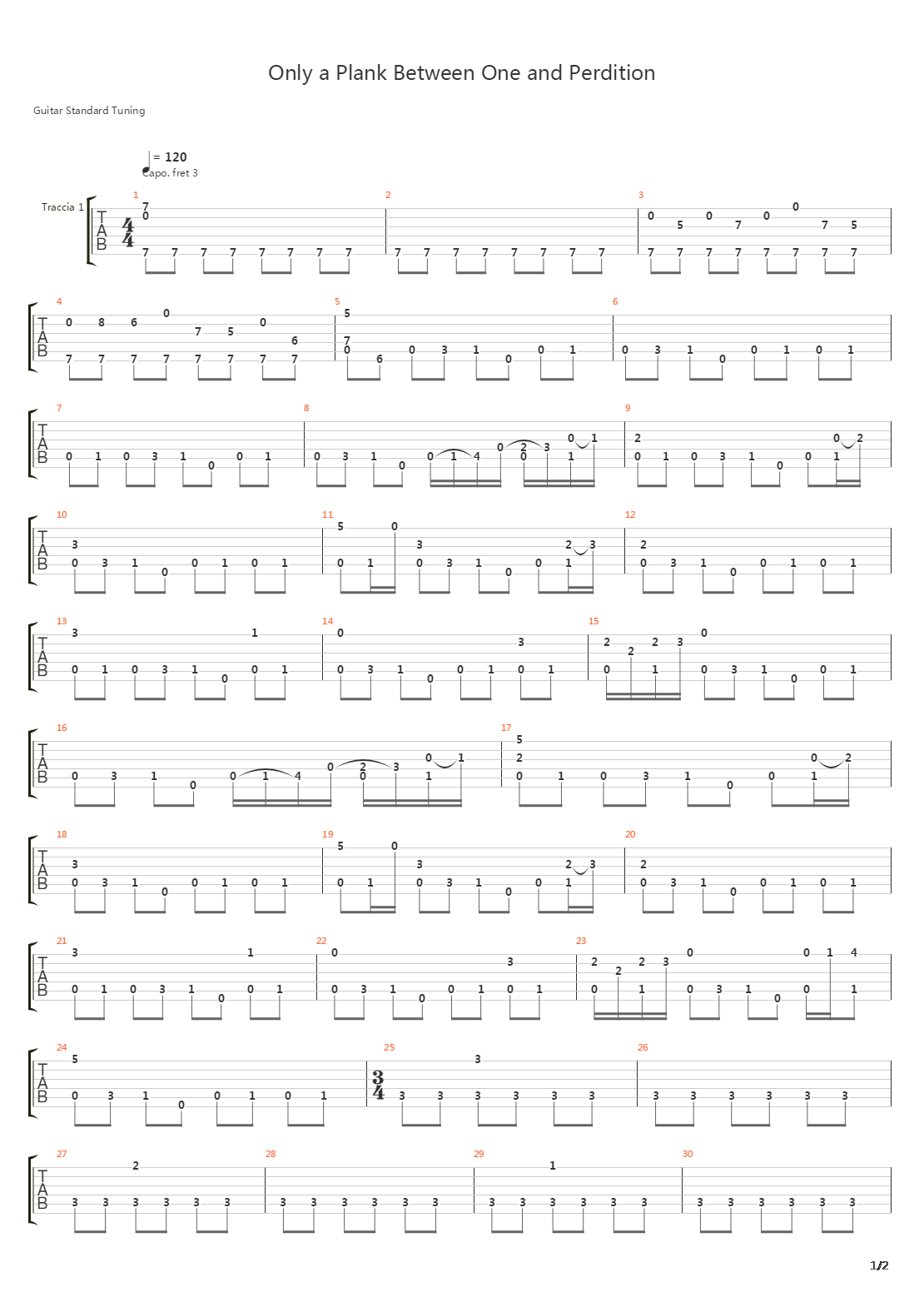 最终幻想8 - Only a Plank Between One and Perdition吉他谱