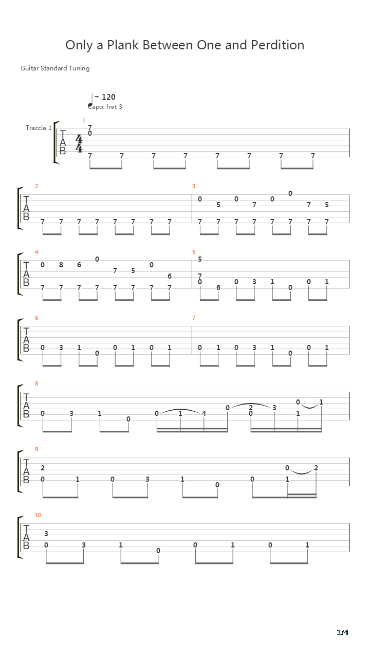 最终幻想8 - Only a Plank Between One and Perdition吉他谱