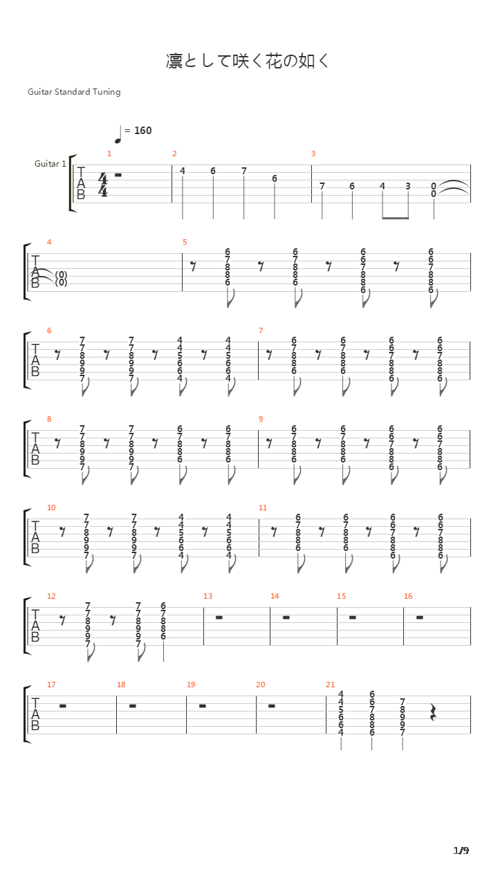 凛として咲く花の如く(如花凛然绽放)(beatmania IIDX 16 EMPRESS)吉他谱